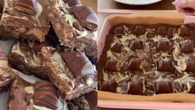 No Bake Kinder Brownies: Το πανεύκολο σοκολατένιο γλυκό που γίνεται χωρίς φούρνο